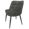 Light Grey Curved Back Side Chair Set Of 2 Solid Grey Dining Room Spot Clean Transitional Side Chair Solid Back Foam Upholstered