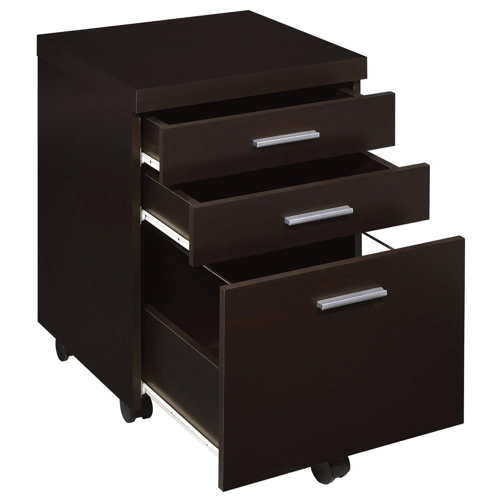 Cappuccino 3 Drawer File Cabinet Filing Cabinets 3 4 Drawers Brown Office Mobile Transitional Wood