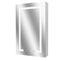 Lighted Medicine Cabinet 20 X 32 Inch, Recessed Or Surface Led Medicine Cabinet, Clock, Room Temp Display,Defog,Night Light,Stepless Dimming,3000K 6400K, Outlets & Usbs,Hinge On The Right Silver Aluminium