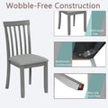 Wooden Dining Chairs Set Of 4, Kitchen Chair With Padded Seat, Upholstered Side Chair For Dining Room, Living Room, Gray Gray Dining Room Rubberwood Rubber Wood