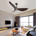 Modern 52 Inch Indoor Ceiling Fan No Light With 6 Speed Remote Control 3 Abs Blade Reversible Dc Motor For Home Black Abs