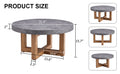 A Modern Retro Circular Coffee Table With A Diameter Of 31.4 Inches, Made Of Mdf Material, Suitable For Living Rooms Grey Mdf