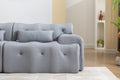 Large Size 2 Seater Sofa, Pure Foam Comfy Sofa Couch, Modern Lounge Sofa For Living Room, Apartment Light Grey Foam Spring 3 Seat