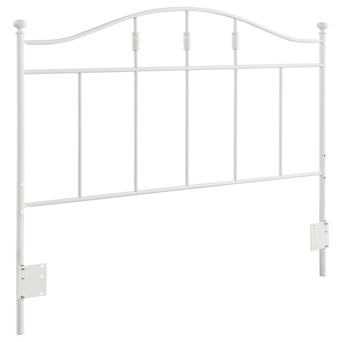 White Queen And Full Metal Arched Headboard White Metal Bedroom Transitional Bed Frame Metal