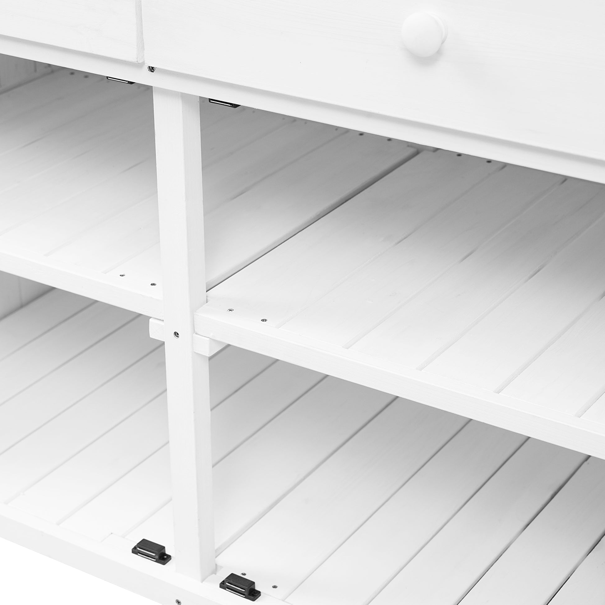 65Inch Garden Potting Bench Table, Fir Wood Workstation With Storage Shelf, Drawer And Cabinet, White White Water Resistant Frame Garden & Outdoor Rustic Wood