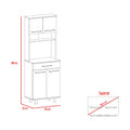 Bay Area Pantry, Two Door Cabinets, One Drawer, Four Adjustable Metal Legs White Mdf Engineered Wood