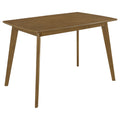 Retro Chestnut Dining Table With Angled Legs Brown Dining Room Mid Century Modern Tabeltop Rubberwood Rectangular Kitchen & Dining Tables Wood