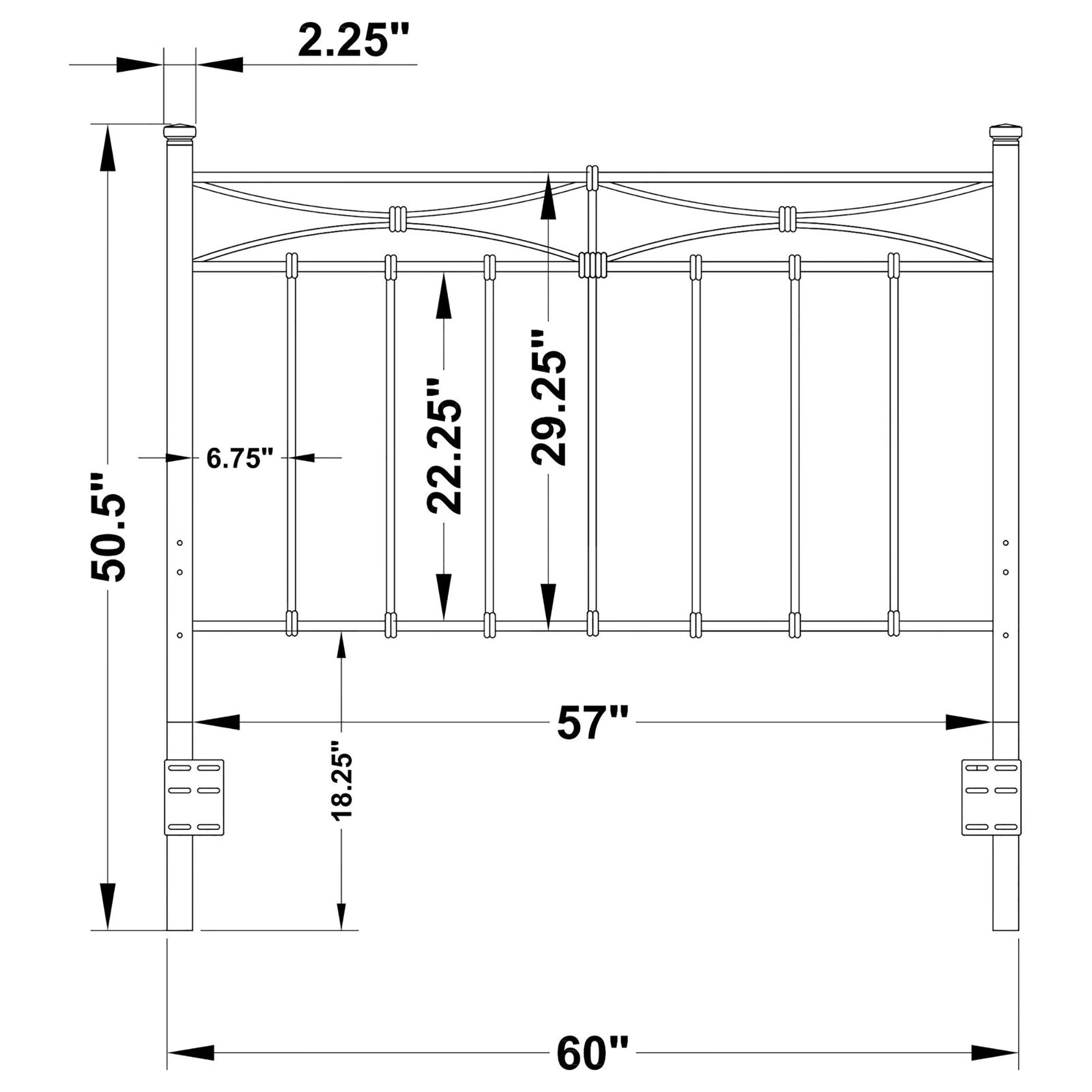 Rustic Bronze Full And Queen Metal Headboard Brown Metal Bedroom Transitional Bed Frame Metal