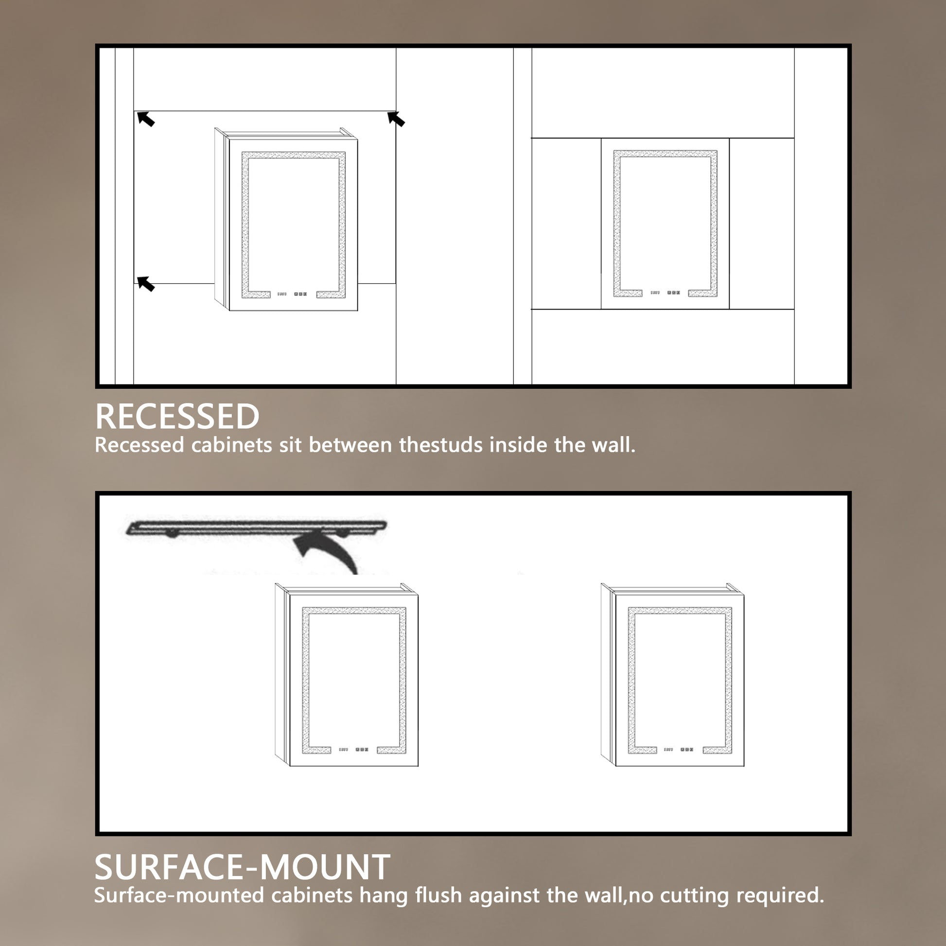 Lighted Medicine Cabinet 20 X 32 Inch, Recessed Or Surface Led Medicine Cabinet, Clock, Room Temp Display,Defog,Night Light,Stepless Dimming,3000K 6400K, Outlets & Usbs,Hinge On The Right Silver Aluminium