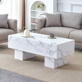 The White Coffee Table Has Patterns. Modern Rectangular Table, Suitable For Living Rooms And Apartments. 43.3