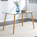Glass Dining Table Modern Minimalist Rectangle, Suitable For 4 6 People, Equipped With 0.31 