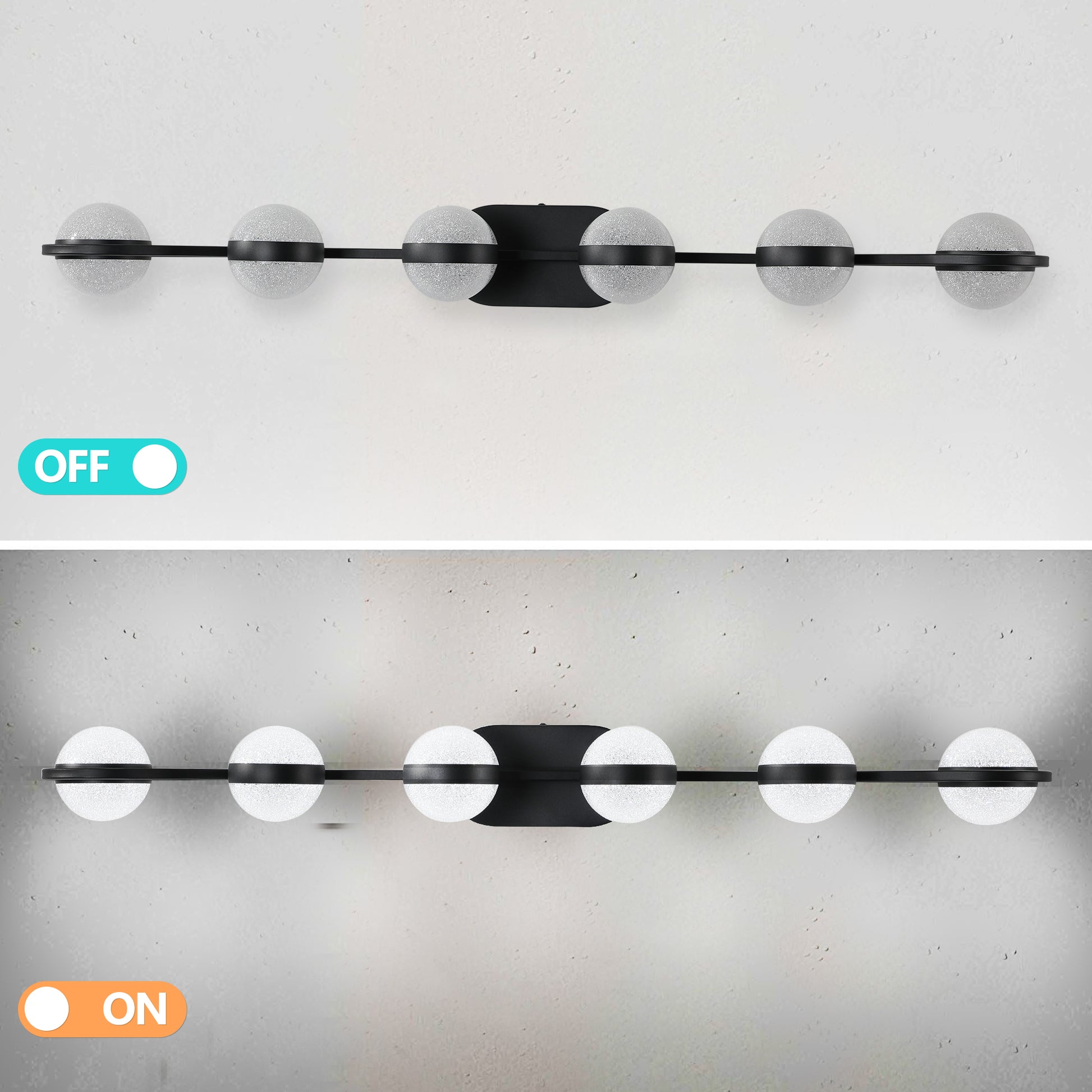 Same As W1340P143680 Ll2001 B 6 Vanity Lights With 6 Led Bulbs For Bathroom Lighting Black Black Iron