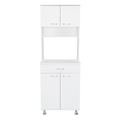 Bay Area Pantry, Two Door Cabinets, One Drawer, Four Adjustable Metal Legs White Dining Room Modern Mdf Shelves Included Engineered Wood