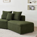 Curved Modular Sectional Sofa For Living Room, Oversized L Shaped Couch With Chaise Lounge Sofa Set, Upholstered Sofa With 3 Back Pillows & 2 Throw Pillow, For Home Office, Green Green Wood Primary Living Space Medium Soft Modern Foam Sherpa 6 Seat