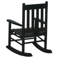 Black Slat Back Youth Rocking Chair Black Primary Living Space Farmhouse,Rustic Rocking Chairs Acacia Slat Back Wood