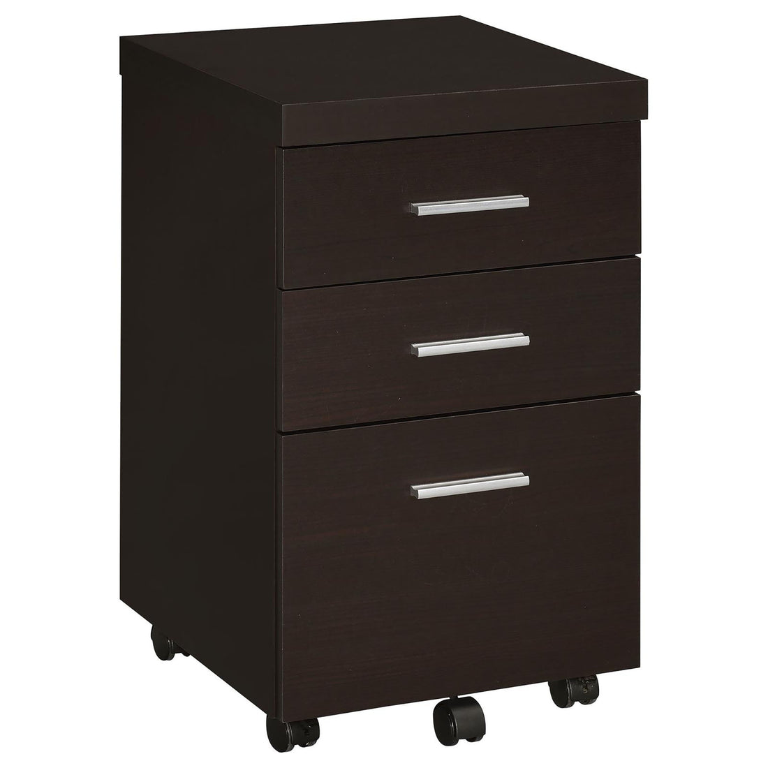 Cappuccino 3 Drawer Mobile File Cabinet Mobile File Cabinets 3 4 Drawers Brown Office Drawers Included Transitional Wood