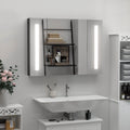 Kleankin Led Lighted Medicine Cabinet With Mirror, 35.5