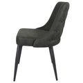 Light Grey Curved Back Side Chair Set Of 2 Solid Grey Dining Room Spot Clean Transitional Side Chair Solid Back Foam Upholstered