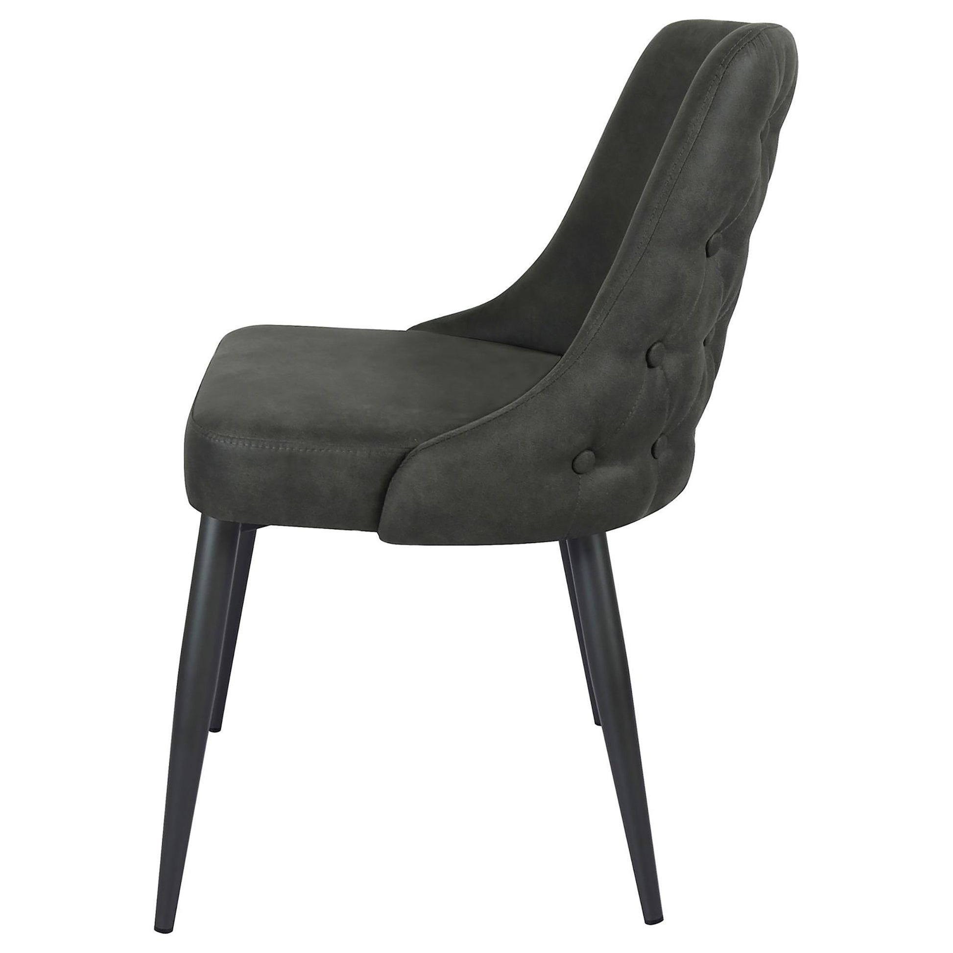 Light Grey Curved Back Side Chair Set Of 2 Solid Grey Dining Room Spot Clean Transitional Side Chair Solid Back Foam Upholstered