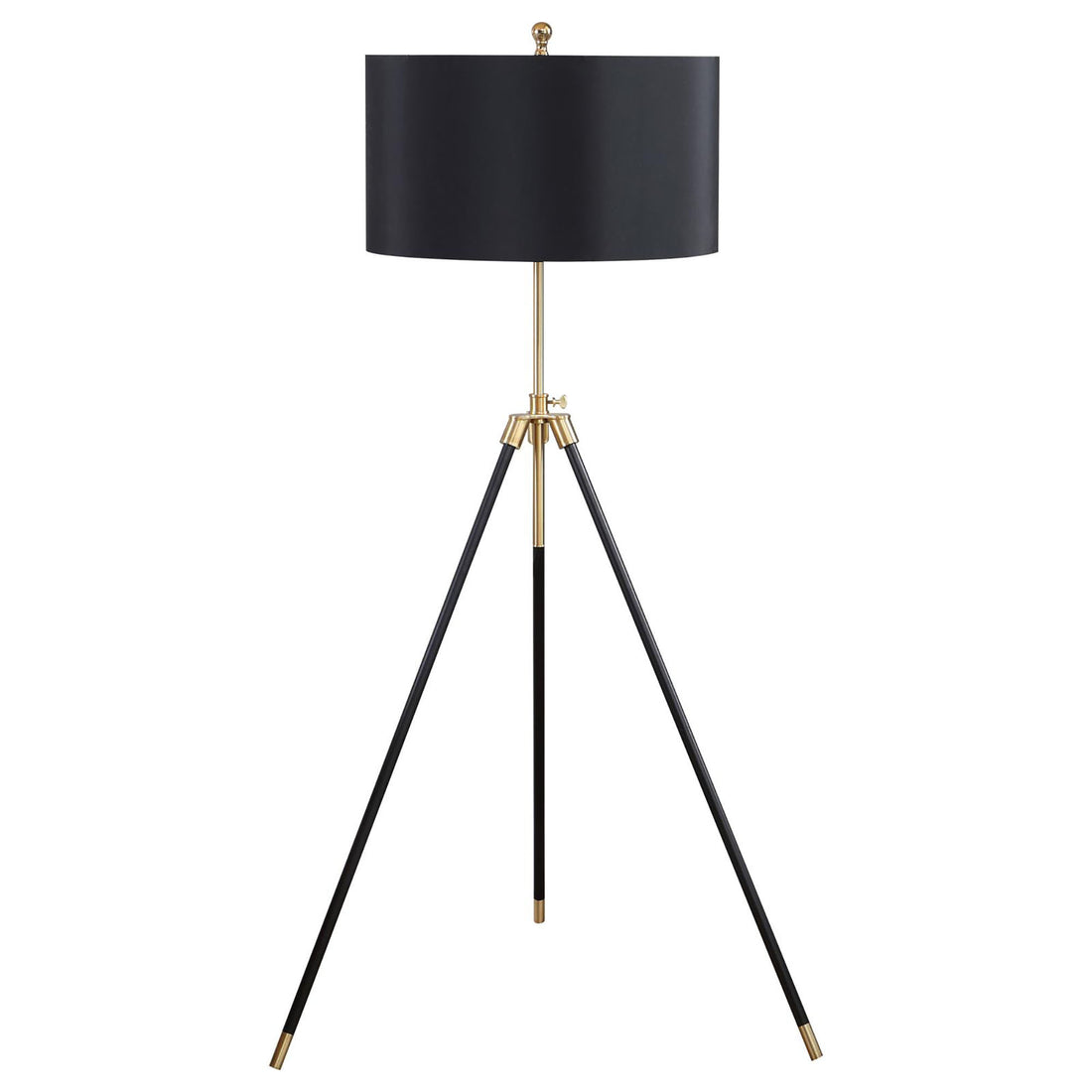 Black And Gold Tripod Drum Shade Floor Lamp Black Table&Floor Lamps Contemporary,Modern Led Living Room Metal