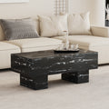 The Black Coffee Table Has Patterns. Modern Rectangular Table, Suitable For Living Rooms And Apartments. 43.3