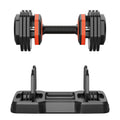 25Lb 5 In 1 Single Free Dumbbell Weight Adjust With Anti Slip Metal Handle, Ideal For Full Body Home Gym Workouts Black Abs Steel Q235