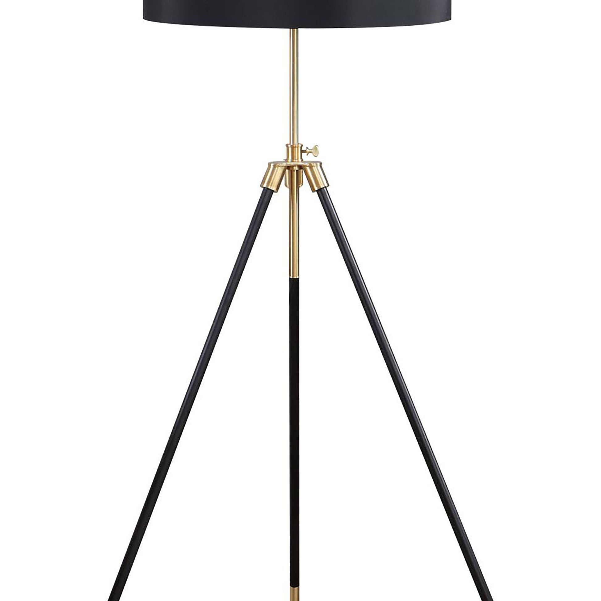 Black And Gold Tripod Drum Shade Floor Lamp Black Table&Floor Lamps Contemporary,Modern Led Living Room Metal