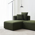 Curved Modular Sectional Sofa For Living Room, Oversized L Shaped Couch With Chaise Lounge Sofa Set, Upholstered Sofa With 3 Back Pillows & 2 Throw Pillow, For Home Office, Green Green Wood Primary Living Space Medium Soft Modern Foam Sherpa 6 Seat