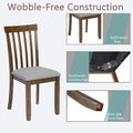 Wooden Dining Chairs Set Of 4, Kitchen Chair With Padded Seat, Upholstered Side Chair For Dining Room, Living Room, Walnut Walnut Dining Room Rubberwood Rubber Wood