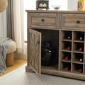 Farmhouse Buffet Cabinet With Storage Sideboard With 2 Drawers, Wine Bar Cabinet With Removable Wine Racks Storage Shelves, Liquor Coffee Bar Cupboard For Kitchen, Dining Room, Gray Wash39.37*15.75*34 Gray Wash Mdf