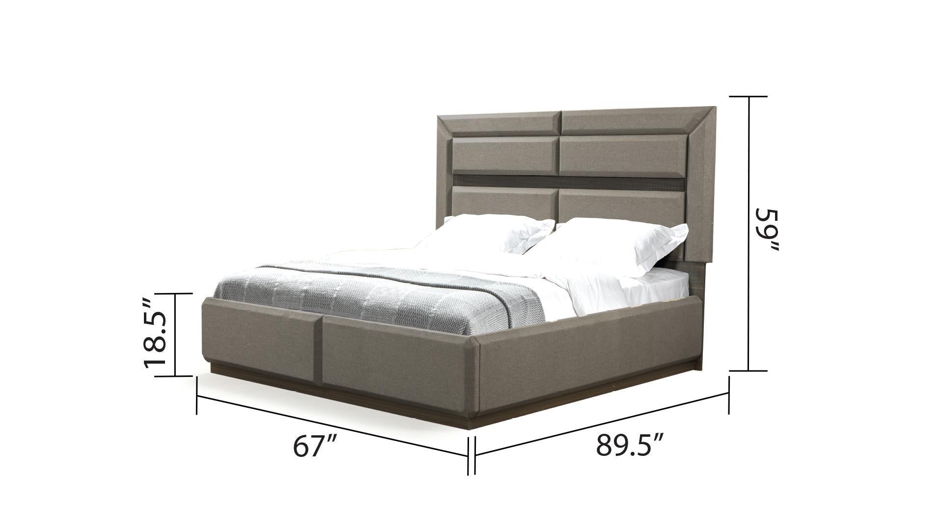 Dunhill Modern Style 5 Pc Queen Bedroom Set Made With Wood In Brown Box Spring Not Required Queen Brown Wood 5 Piece Set Bedroom Bed Included,Chest Included,Dresser Included,Mirror Included,Nightstand Included Modern Solid Wood Mdf Wood