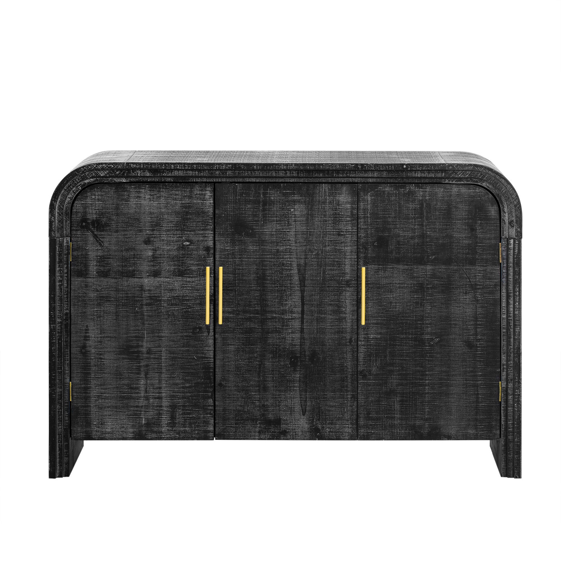 Unique Retro Three Piece Set Containing Sideboard, Console Table And Coffee Table, Suitable For Dining Room, Living Room And Entrance Antique Black Antique Black Mdf