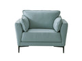 Mesut Chair, Light Blue Top Grain Leather & Black Finish Lv02389 Light Blue Leather