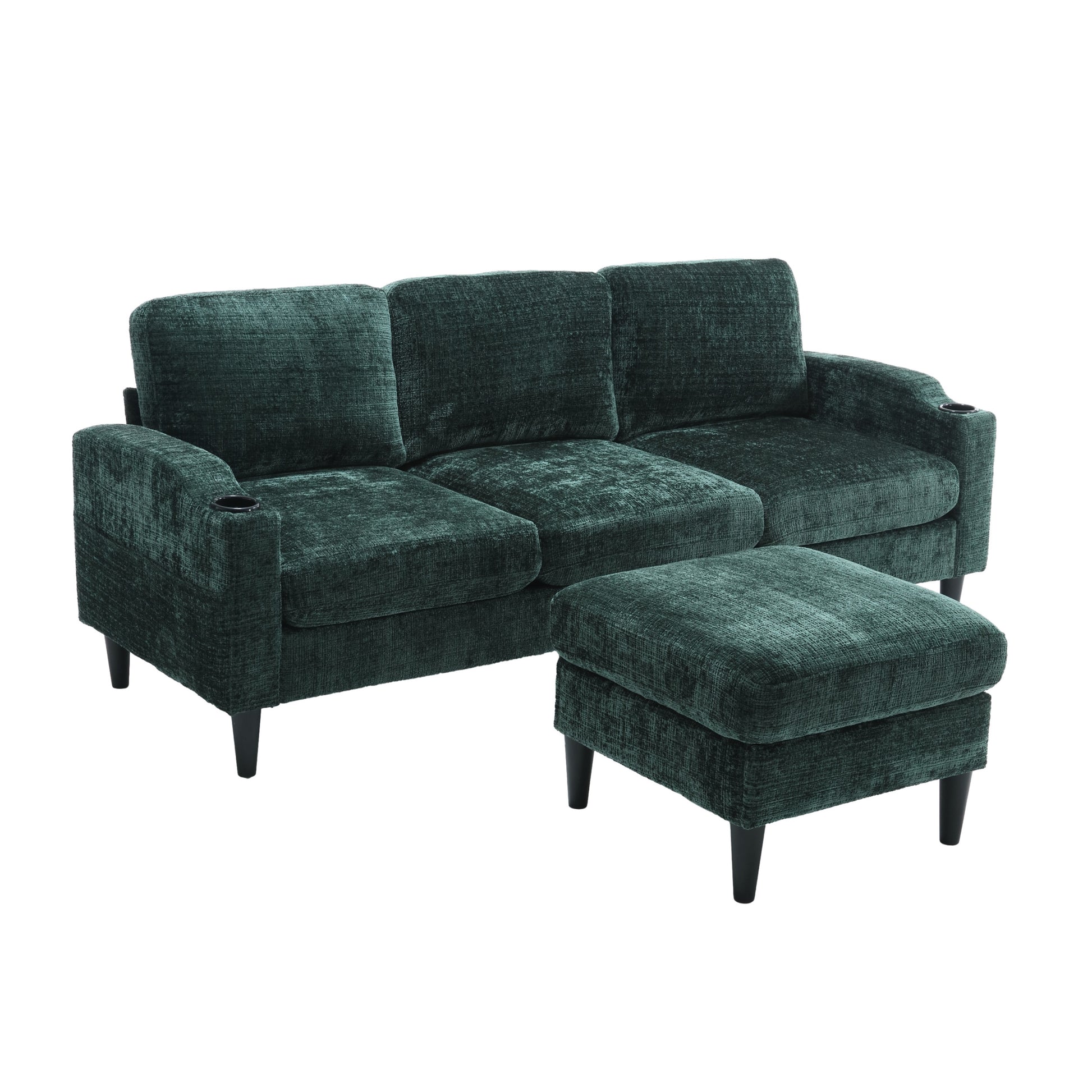 United Storage Sofa Living Room Sofa Cozy Sectional Sofa Emerald Polyester 3 Seat