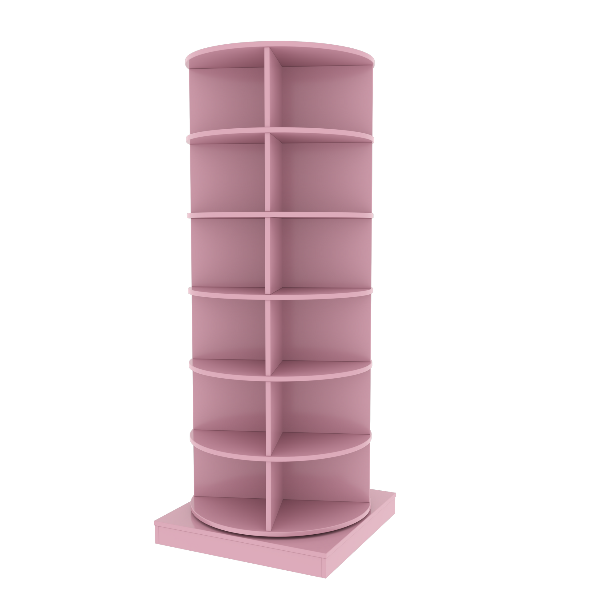 Pink 360 Rotating Shoe Cabinet 6 Layers Pink Plywood