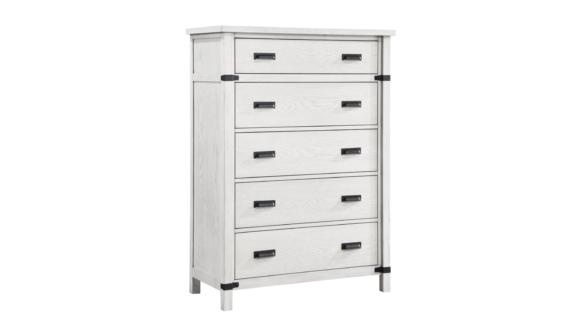 Loretta Modern Style 5 Drawer Chest Made With Wood In Antique White Antique White Bedroom Modern Solid Wood Mdf Wood