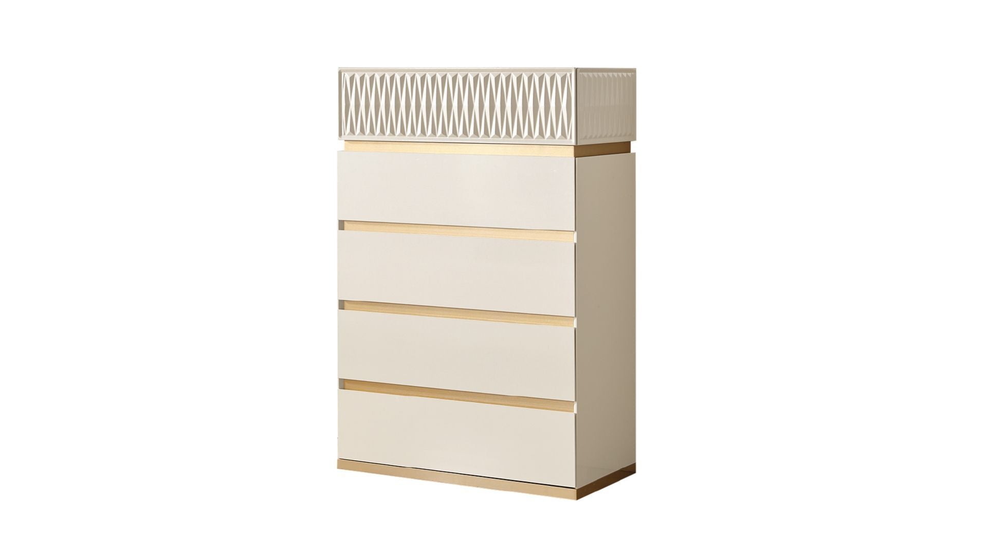 Delfano Modern Style 5 Drawer Chest Made With Wood In Beige Beige Bedroom Contemporary,Modern Solid Wood Mdf Wood