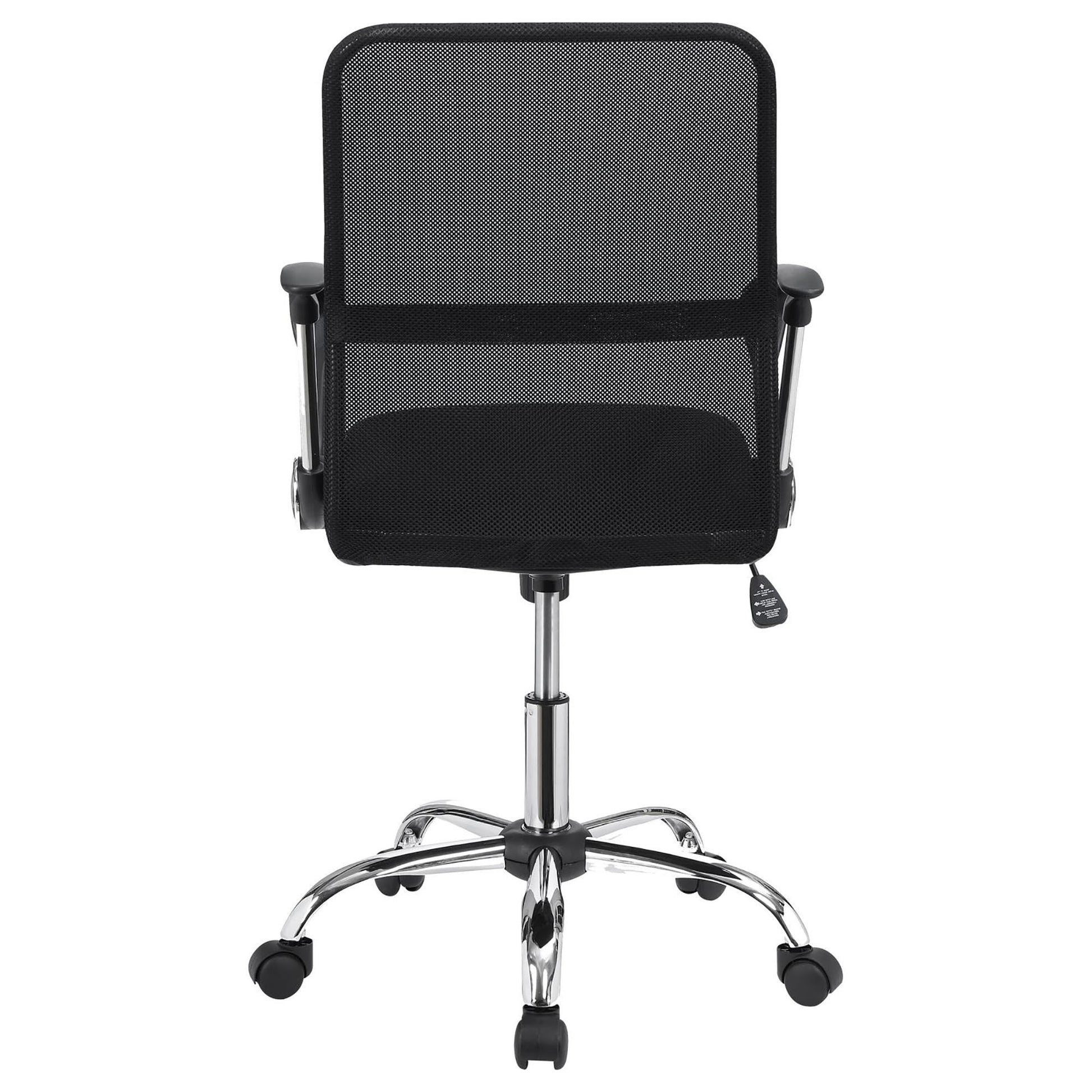 Black Swivel Office Chair With Casters Black Office Contemporary,Modern Office Chairs Foam Casters Upholstered