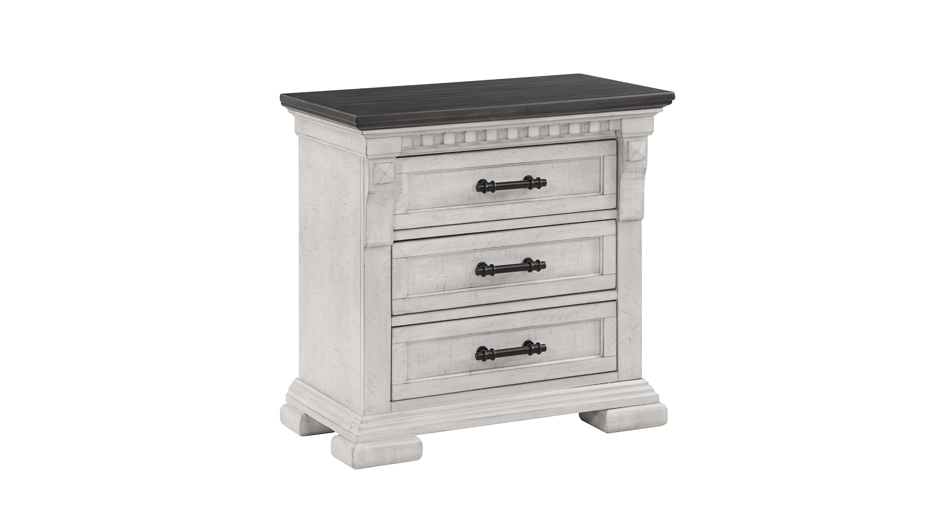 Transitional Style 3 Drawer Night Stand Made With Wood In Antique White Antique White White 3 Drawers Bedroom Bedside Cabinet Transitional Drawers Antique Solid Wood Mdf Wood