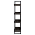 Dark Oak And Sandy Black 4 Shelf Open Back Bookcase 4 Black Standard Horizontal Office Open Back Wood Industrial Wood