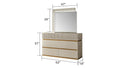 Delfano Modern Style 6 Drawer Dresser Made With Wood In Beige Beige Bedroom Contemporary,Modern Solid Wood Mdf Wood