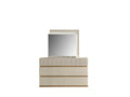 Delfano Modern Style Mirror Made With Wood In Beige Beige Bedroom Contemporary,Modern Mirror Included Solid Wood Mdf Wood