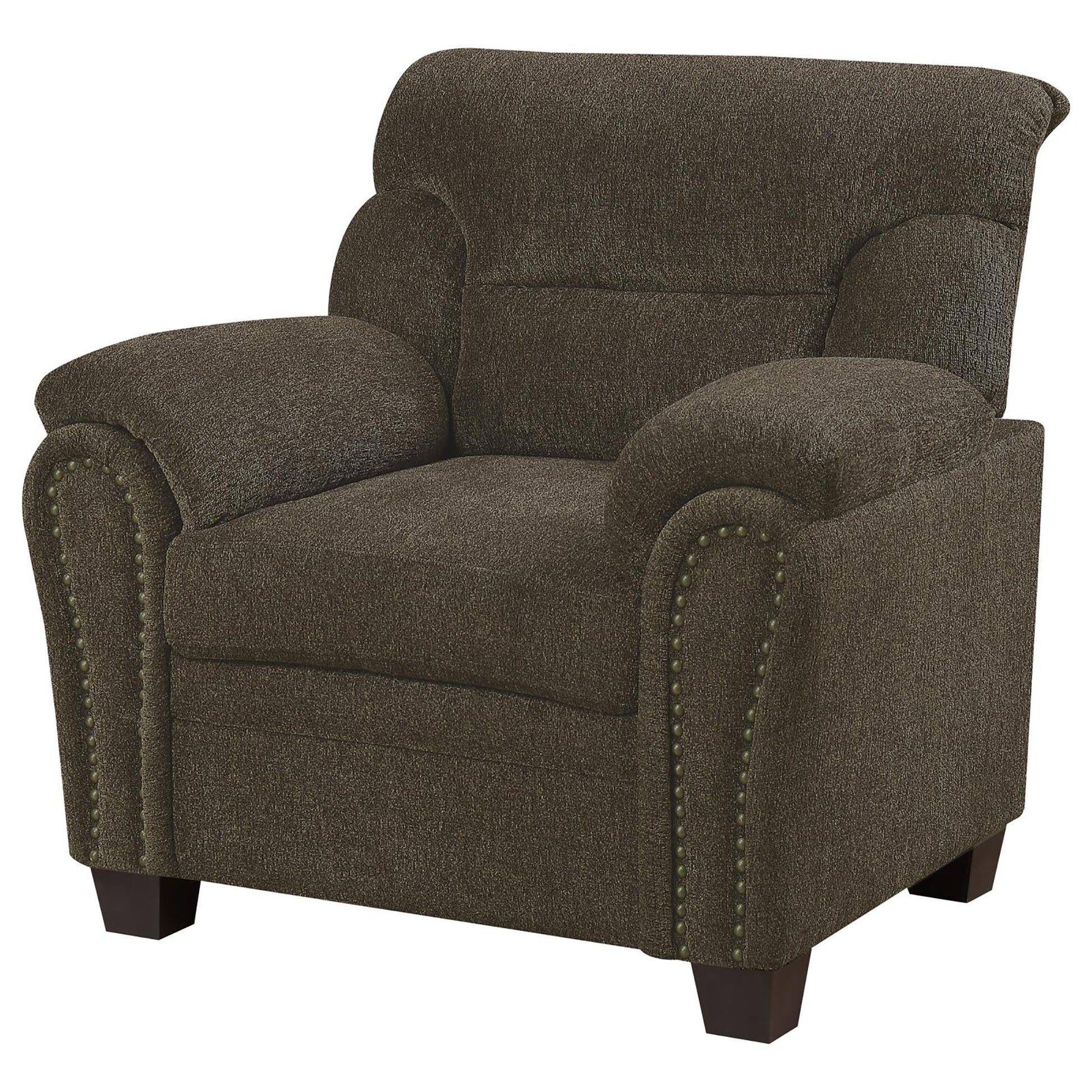 Brown Pillow Top Arm Chair Brown Primary Living Space Traditional Foam Upholstered