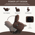 Power Lift Chair With Vibration Massage And Heating Functionrecliner Chair With Usb Charge Port And 2 Hidden Cup Holders Brownness A B C Brown Power Push Button Wood Soft Heavy Duty Cotton Wood