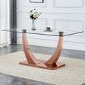 Modern Minimalist Rectangular Glass Dining Table, 0.4 