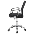 Black Swivel Office Chair With Casters Black Office Contemporary,Modern Office Chairs Foam Casters Upholstered