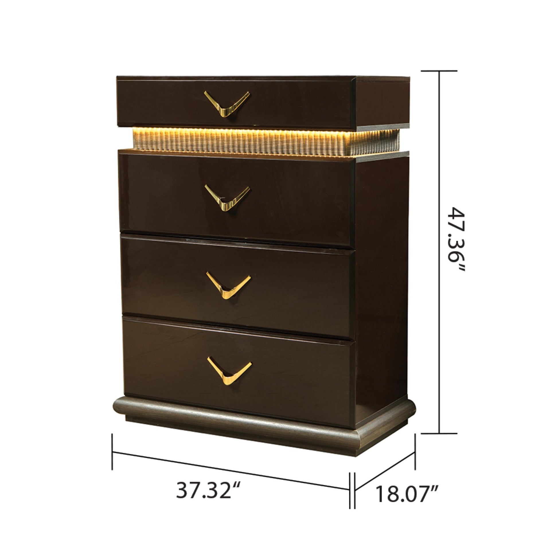 Dunhill Modern Style 4 Drawer Chest Made With Wood In Brown Brown Brown Bedroom Modern Solid Wood Mdf Wood