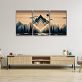 3 Panels Framed Abstract Wood Grain Boho Style Mountain & Forest Canvas Wall Art Decor,3 Pieces Mordern Canvas Decoration Painting For Office,Dining Room,Living Room, Bedroom Decor Ready To Hang Rectangle Framed Multicolor Oversized 41In Canvas Nature