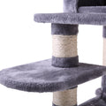 Multi Level Cat Condo With Hammock & Scratching Posts For Kittens Tall Cat Climbing Stand With Plush Toys Light Gray Light Gray Particle Board