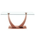 Modern Minimalist Rectangular Glass Dining Table, 0.4 